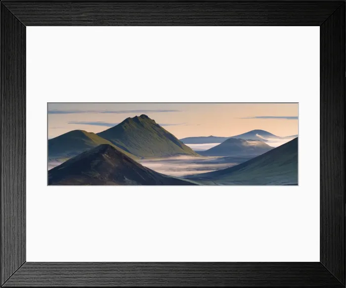 Framed Print : Hilltops and lava fields in Nordunamshraun, seen from Namshraun, Landmannalaugar area Framed Print : Hilltops and lava fields in Nordunamshraun, seen from Namshraun, Landmannalaugar area
