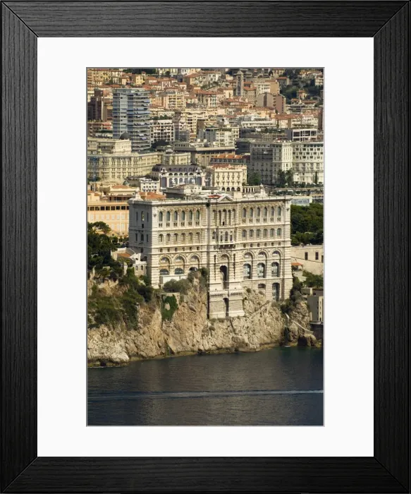 Framed Print : View from helicopter of Monaco Oceanography Museum and Monte Carlo, Monaco Framed Print : View from helicopter of Monaco Oceanography Museum and Monte Carlo, Monaco