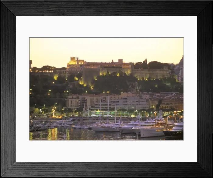 Framed Print : Monte Carlo harbour and Princes palace at sunset, Monaco, Cote d Azur Framed Print : Monte Carlo harbour and Princes palace at sunset, Monaco, Cote d Azur