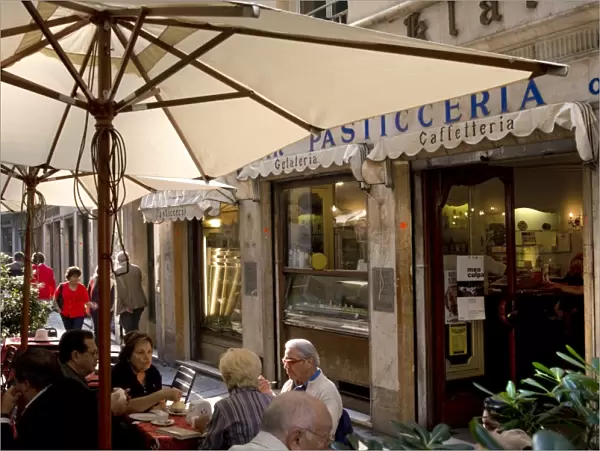 Cafe, Genoa port, Liguria, Italy, Europe