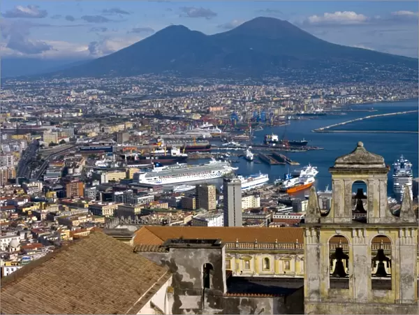 Cityscape with Certosa di San Martino and Mount Vesuvius Naples, Campania, Italy, Europe