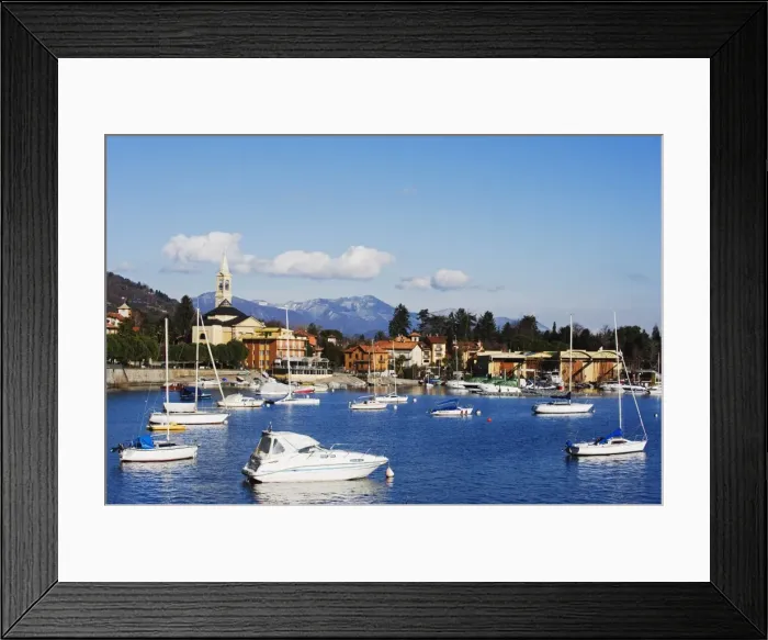 Framed Print : Yachts in the harbour at Solcio on Lake Maggiore, Italian Lakes, Piedmont, Italy, Europe Framed Print : Yachts in the harbour at Solcio on Lake Maggiore, Italian Lakes, Piedmont, Italy, Europe