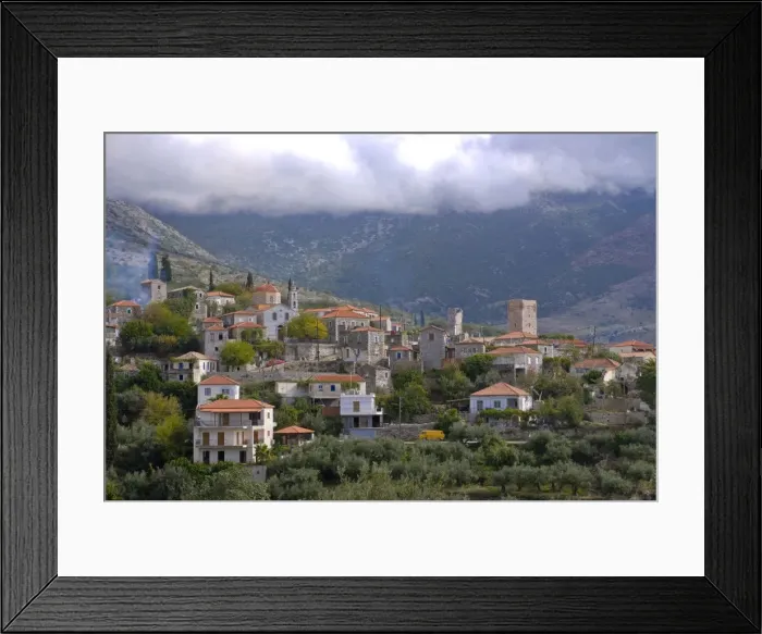 Framed Print : Little mountain village in the Lakonian Mani, Peloponnese, Greece, Europe Framed Print : Little mountain village in the Lakonian Mani, Peloponnese, Greece, Europe