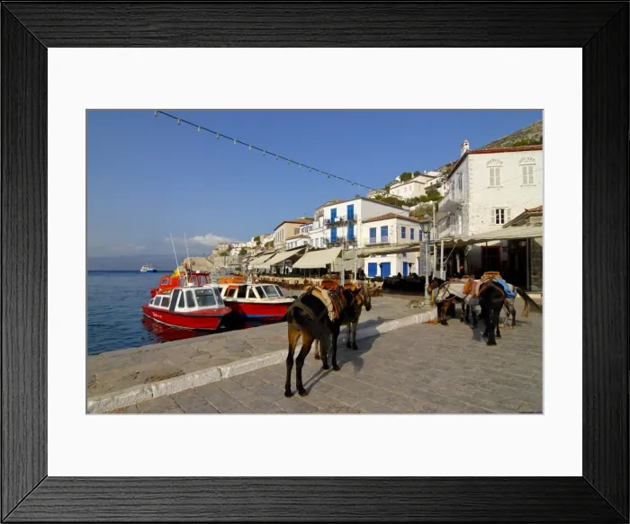 Framed Print : Small boats in the harbour of the island of Hydra, Greek Islands, Greece, Europe Framed Print : Small boats in the harbour of the island of Hydra, Greek Islands, Greece, Europe