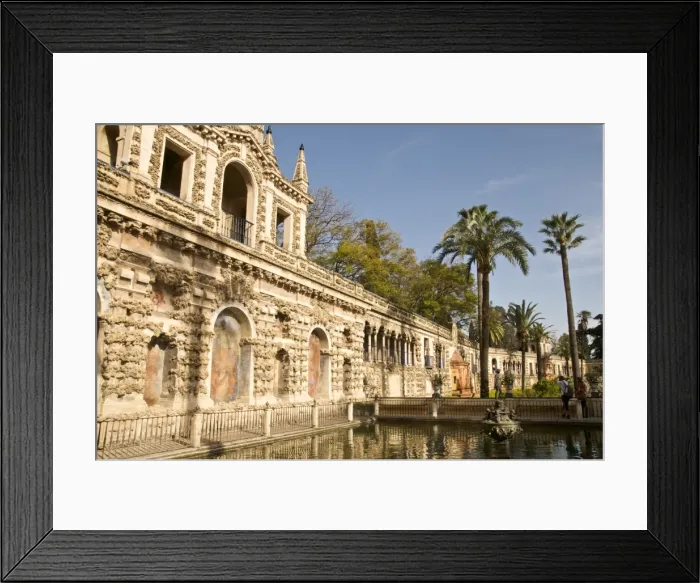 Framed Print : Grotesque gallery and Mercury pond in Reales Alcazares Gardens (Alcazar Palace Gardens) Framed Print : Grotesque gallery and Mercury pond in Reales Alcazares Gardens (Alcazar Palace Gardens)