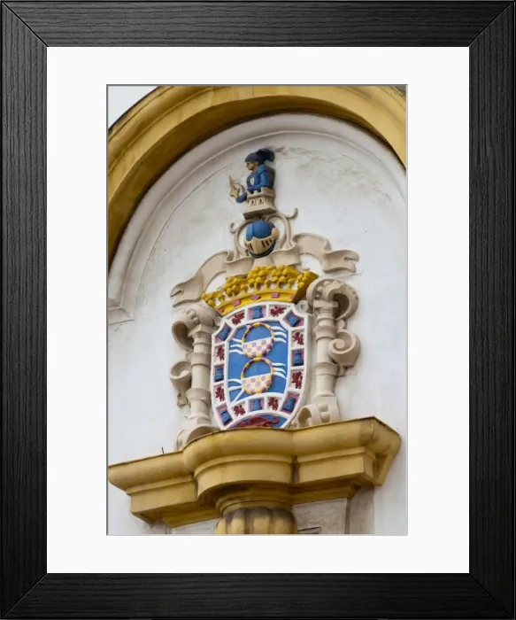 Framed Print : Shield of the city of Melilla on the bullring, Melilla, Spain, Spanish North Africa Framed Print : Shield of the city of Melilla on the bullring, Melilla, Spain, Spanish North Africa