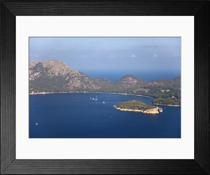 Framed Print : Aerial view of Formentor peninsula and beach in the early morning, Majorca Framed Print : Aerial view of Formentor peninsula and beach in the early morning, Majorca