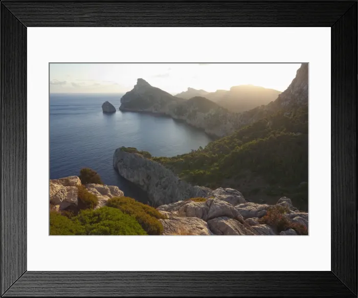 Framed Print : Formentor peninsula at sunrise from Mirador des Colomer, Majorca, Balearic Islands Framed Print : Formentor peninsula at sunrise from Mirador des Colomer, Majorca, Balearic Islands