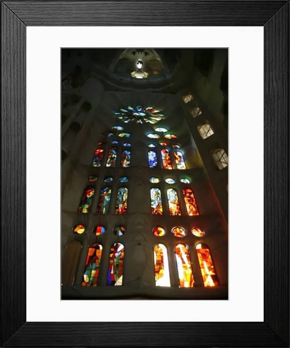 Framed Print : Stained glass in Sagrada Familia, Barcelona, Catalonia, Spain, Europe Framed Print : Stained glass in Sagrada Familia, Barcelona, Catalonia, Spain, Europe