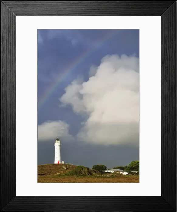 Framed Print : Rainbow and Cape Egmont Lighthouse, Taranaki, North Island, New Zealand, Pacific Framed Print : Rainbow and Cape Egmont Lighthouse, Taranaki, North Island, New Zealand, Pacific