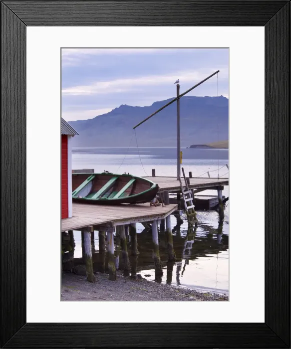 Framed Print : Boats in Eskifjordur village, Eskifjordur fjord, East Fjords region (Austurland) Framed Print : Boats in Eskifjordur village, Eskifjordur fjord, East Fjords region (Austurland)