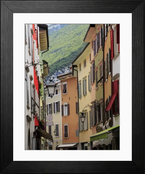 Framed Print : A street in the centre of the medieval town of Arco, near Lake Garda and Verona Framed Print : A street in the centre of the medieval town of Arco, near Lake Garda and Verona