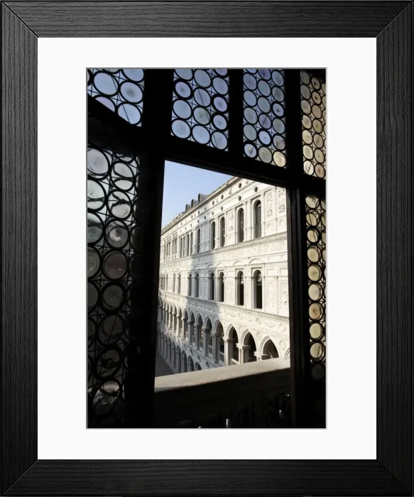 Framed Print : Looking through a window in the Doges Palace, Venice, Veneto, Italy, Europe Framed Print : Looking through a window in the Doges Palace, Venice, Veneto, Italy, Europe
