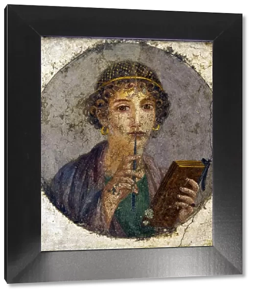 Portrait of young girl, Sappho, from Pompeii, National Archaeological Museum
