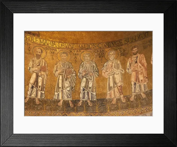 Framed Print : Detail of 13th century apse Byzantine mosaics, Cathedral of Santa Maria Assunta Framed Print : Detail of 13th century apse Byzantine mosaics, Cathedral of Santa Maria Assunta