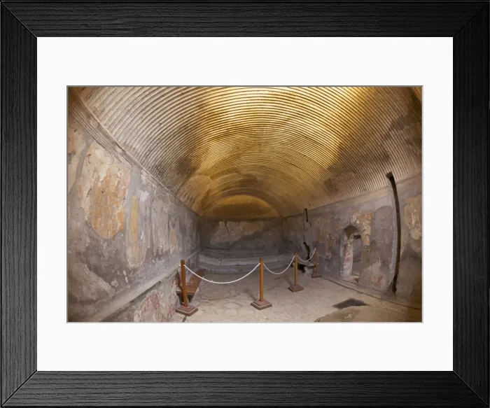 Framed Print : Roman central baths strigilate barrel vault, Herculaneum, UNESCO World Heritage Site Framed Print : Roman central baths strigilate barrel vault, Herculaneum, UNESCO World Heritage Site