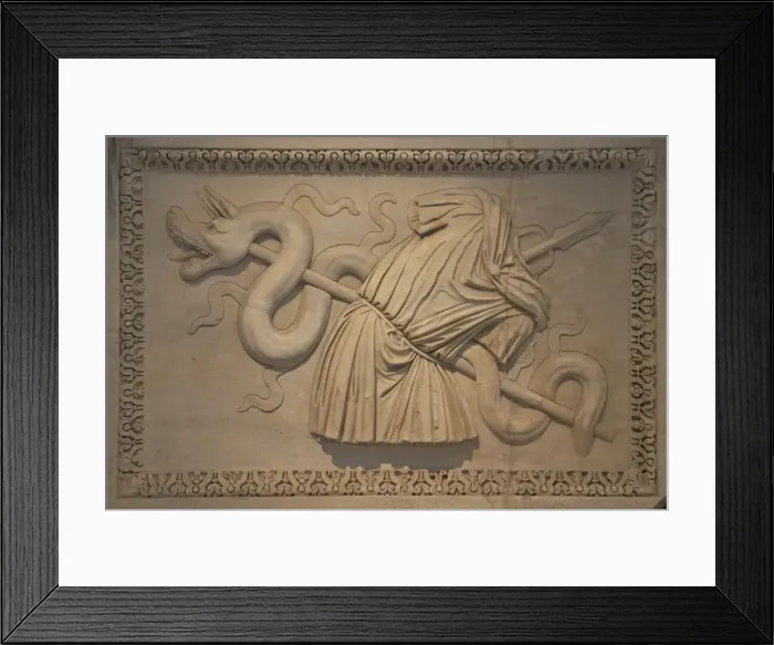 Framed Print : Reliefs from Hadrianeum in Rome, Farnese Excavations, National Archaeological Museum