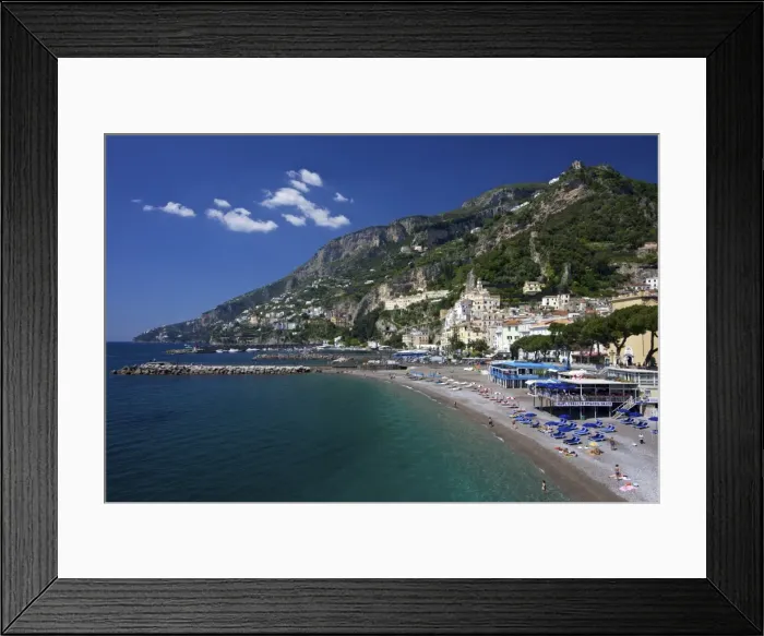 Framed Print : Amalfi town beach, Costiera Amalfitana, UNESCO World Heritage Site, Campania Framed Print : Amalfi town beach, Costiera Amalfitana, UNESCO World Heritage Site, Campania