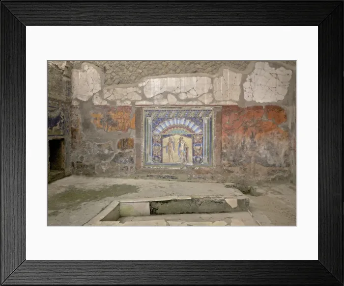 Framed Print : Glass paste wall mosaic of Neptune and Amphitrite, Herculaneum, UNESCO World Heritage Site Framed Print : Glass paste wall mosaic of Neptune and Amphitrite, Herculaneum, UNESCO World Heritage Site