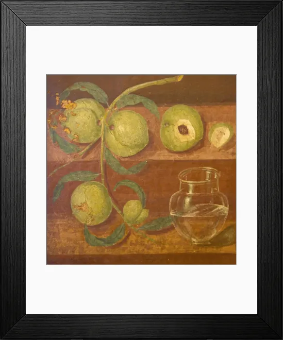 Framed Print : Peaches and jug of water fresco, from the House of the Stags, Herculaneum Framed Print : Peaches and jug of water fresco, from the House of the Stags, Herculaneum