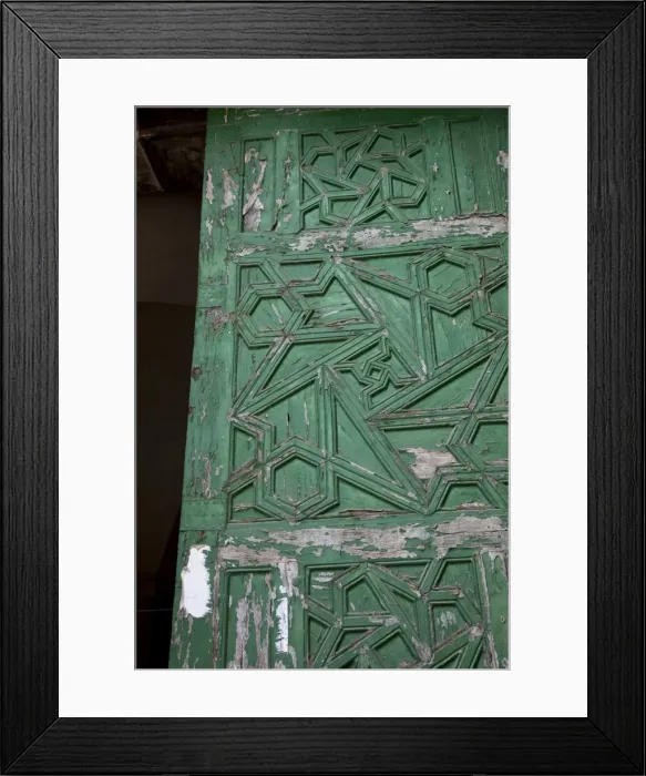 Framed Print : Islamic design and architecture on old green door, Jerusalem, Israel, Middle East Framed Print : Islamic design and architecture on old green door, Jerusalem, Israel, Middle East