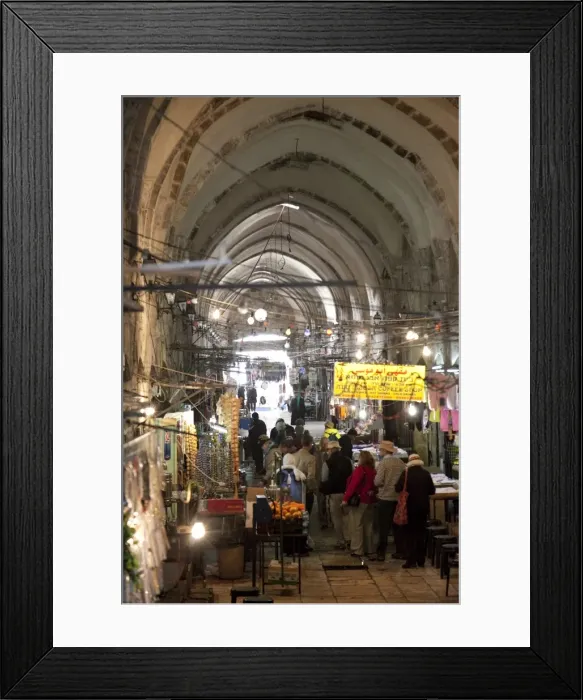 Framed Print : Marketplace in covered alleyway in the Arab sector, Old City, Jerusalem Framed Print : Marketplace in covered alleyway in the Arab sector, Old City, Jerusalem