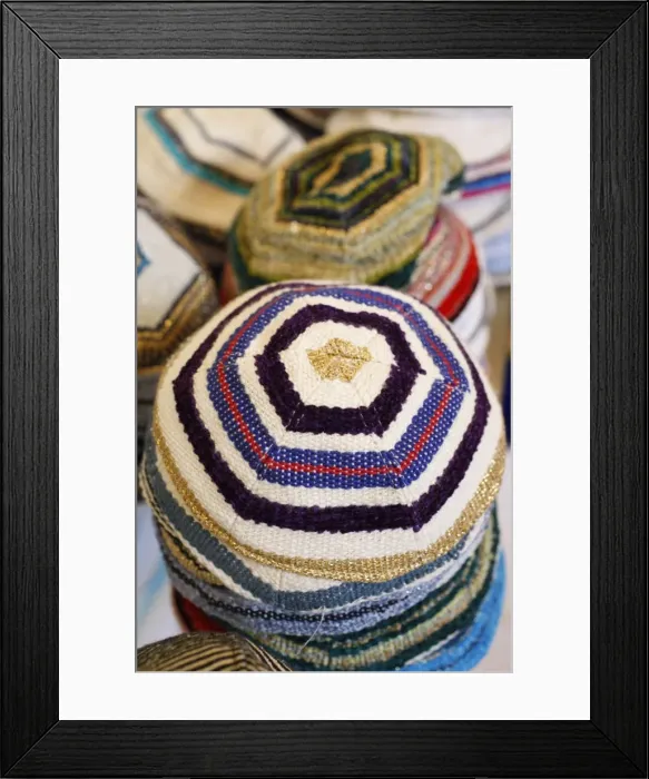 Framed Print : Kippas, Safed, Israel, Middle East Framed Print : Kippas, Safed, Israel, Middle East