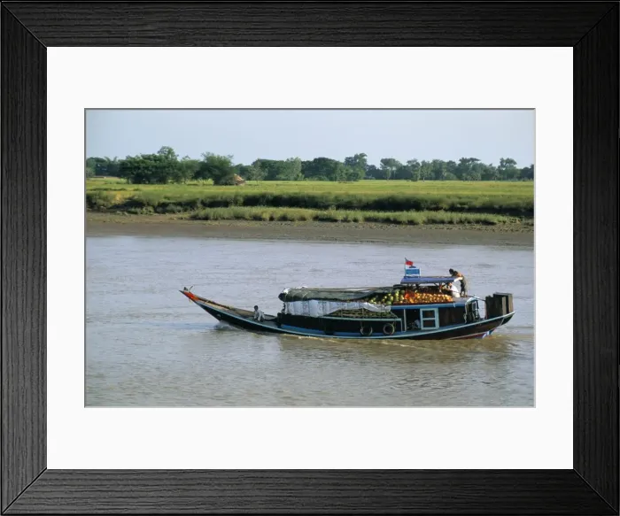 Framed Print : Ayeyarwaddy (Irrawaddy) River delta, Myanmar (Burma), Asia