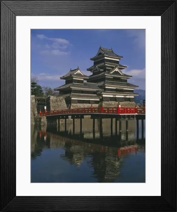 Framed Print : Matsumoto Castle and moat, Nagano Ken, Japan, Asia