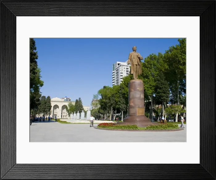 Framed Print : Statue and fountain in the center of Baku, Azerbaijan, Central Asia, Asia Framed Print : Statue and fountain in the center of Baku, Azerbaijan, Central Asia, Asia