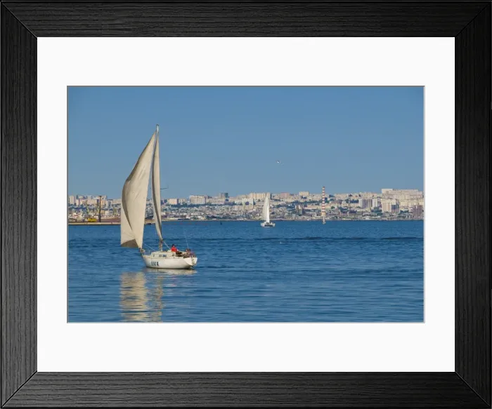 Framed Print : Sailing boat on Baku Bay, Baku, Azerbaijan, Central Asia, Asia Framed Print : Sailing boat on Baku Bay, Baku, Azerbaijan, Central Asia, Asia