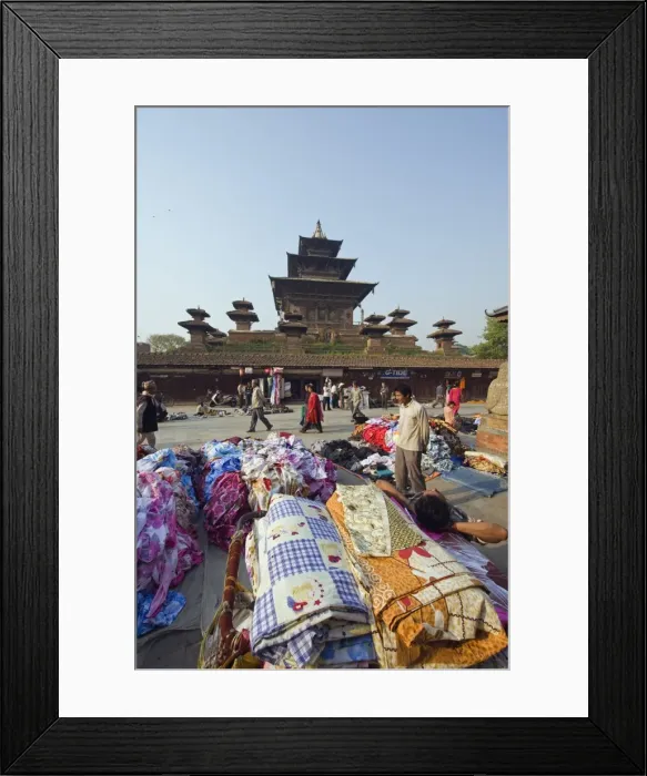 Framed Print : Street market and temple at Durbar Square, Kathmandu, Nepal, Asia Framed Print : Street market and temple at Durbar Square, Kathmandu, Nepal, Asia