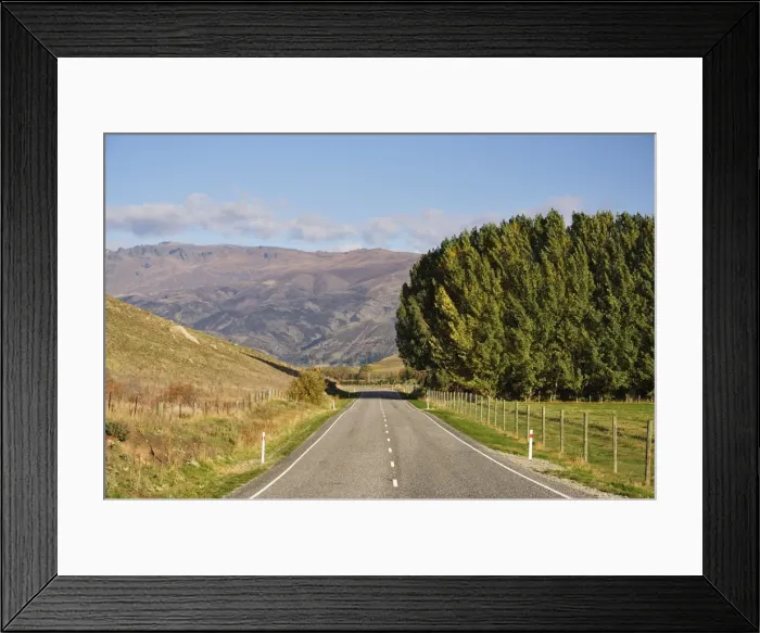 Framed Print : Lindis Pass to Tarras Road, near Tarras, Otago, South Island, New Zealand, Pacific