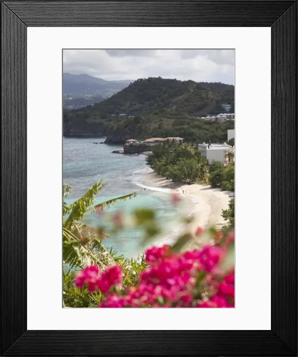 Framed Print : Couple walking along sandy stretch of Magazine Beach in Grenada, Windward Islands Framed Print : Couple walking along sandy stretch of Magazine Beach in Grenada, Windward Islands