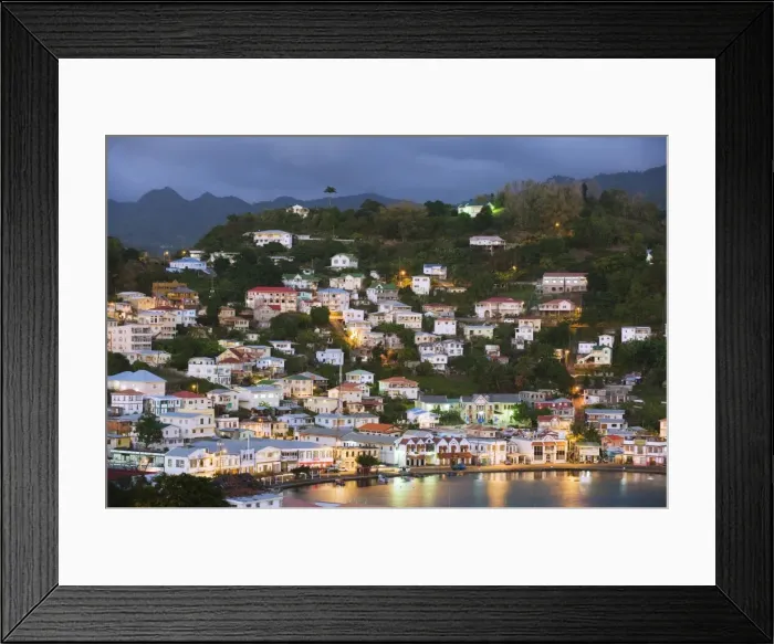 Framed Print : Harbour and town houses, St. Georges, Grenada, Windward Islands, West Indies Framed Print : Harbour and town houses, St. Georges, Grenada, Windward Islands, West Indies