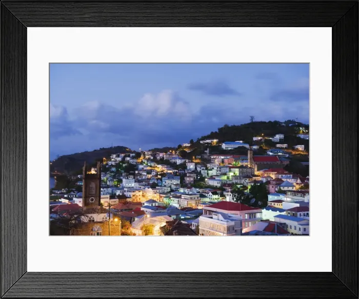 Framed Print : Church and town houses, St. Georges, Grenada, Windward Islands, West Indies, Caribbean, Central Framed Print : Church and town houses, St. Georges, Grenada, Windward Islands, West Indies, Caribbean, Central