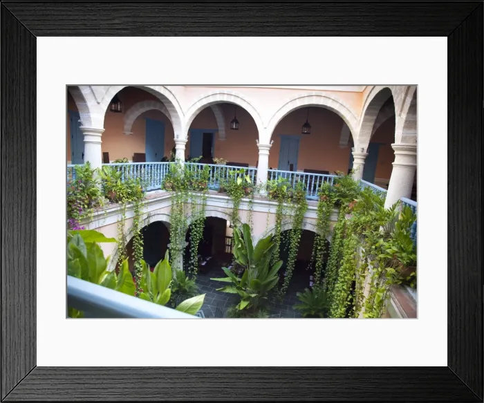 Framed Print : Colonial era courtyard of Prado Ameno Hotel, Havana, Cuba, West Indies, Central America Framed Print : Colonial era courtyard of Prado Ameno Hotel, Havana, Cuba, West Indies, Central America