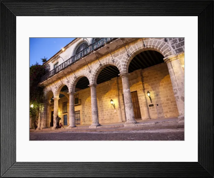 Framed Print : Built in the 1700s an exterior portico connecting two palaces, in the Plaza de la Catedral Framed Print : Built in the 1700s an exterior portico connecting two palaces, in the Plaza de la Catedral
