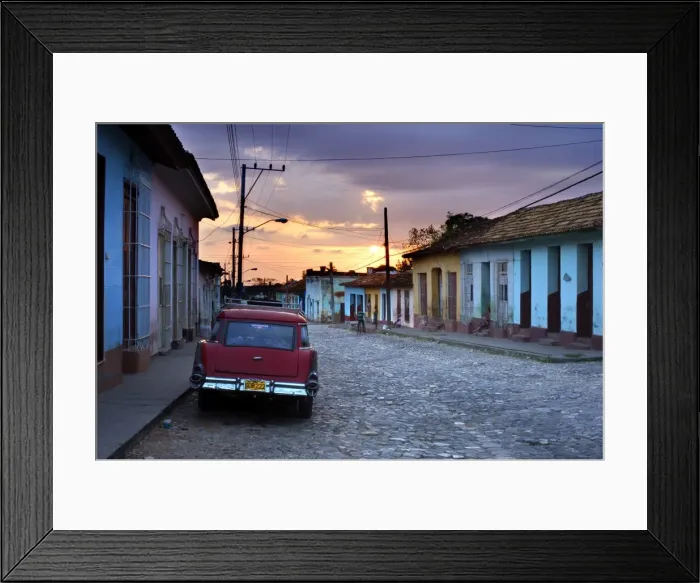 Framed Print : View along cobbled street at sunset, Trinidad, UNESCO World Hertitage Site Framed Print : View along cobbled street at sunset, Trinidad, UNESCO World Hertitage Site