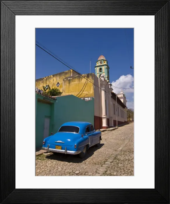 Framed Print : American Oldtimer in the cobbled streets of Trinidad, Cuba, West Indies