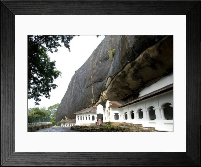 Framed Print : Exterior of Royal Rock Cave Temples, in natural caves in granite, Dambulla