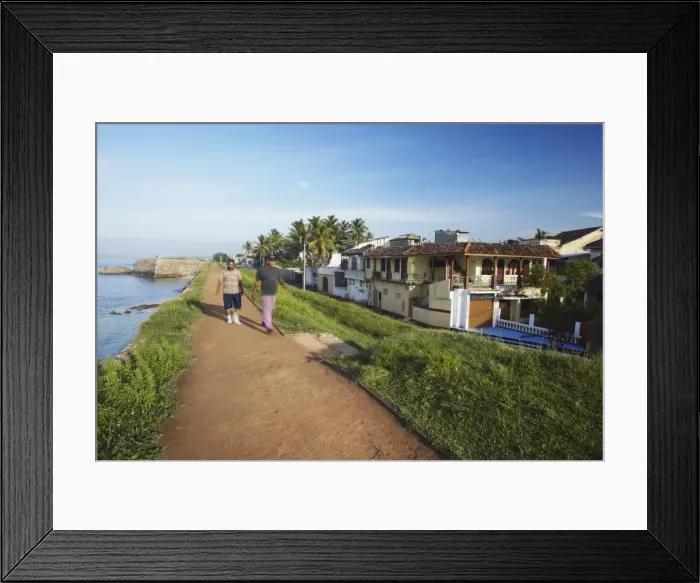 Framed Print : Men walking on walls of Galle Fort, Galle, Sri Lanka, Asia Framed Print : Men walking on walls of Galle Fort, Galle, Sri Lanka, Asia