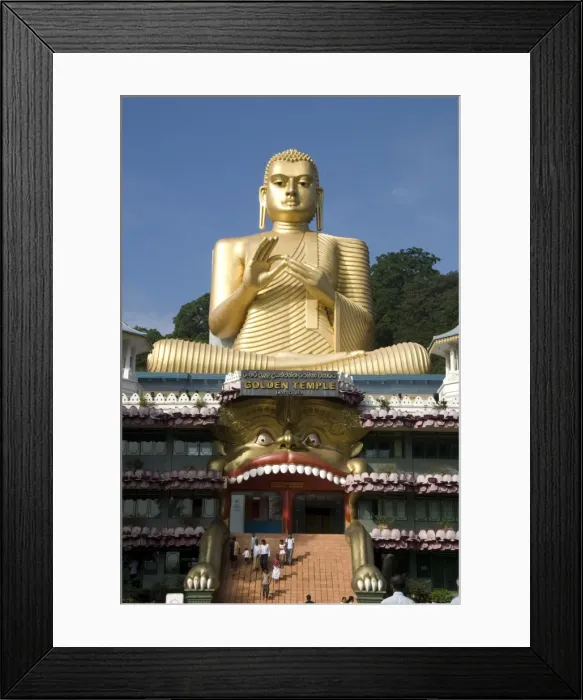 Framed Print : Golden Temple, with 30m high statue of Buddha, Dambulla, Sri Lanka, Asia Framed Print : Golden Temple, with 30m high statue of Buddha, Dambulla, Sri Lanka, Asia