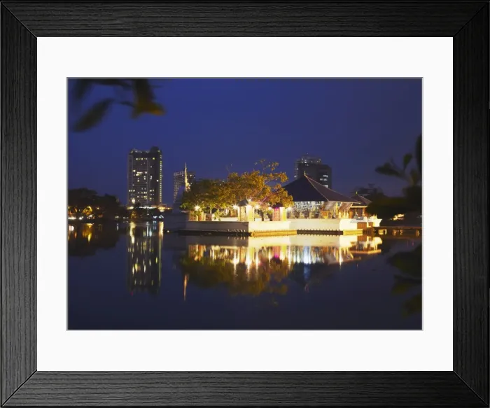 Framed Print : Seema Malakaya Temple on Beira Lake at dusk, Cinnamon Gardens, Colombo, Sri Lanka, Asia Framed Print : Seema Malakaya Temple on Beira Lake at dusk, Cinnamon Gardens, Colombo, Sri Lanka, Asia