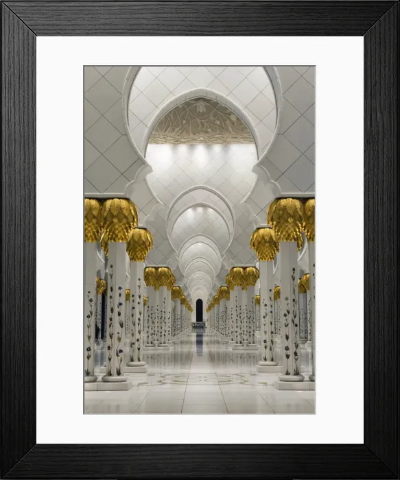 Framed Print : Gilded columns leading to the main prayer hall of Sheikh Zayed Bin Sultan Al Nahyan Mosque Framed Print : Gilded columns leading to the main prayer hall of Sheikh Zayed Bin Sultan Al Nahyan Mosque