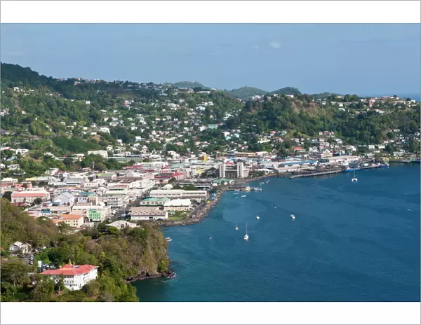 Kingstown and harbour, St. Vincent, St. Vincent and The Grenadines, Windward Islands