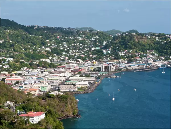 Kingstown and harbour, St. Vincent, St. Vincent and The Grenadines, Windward Islands