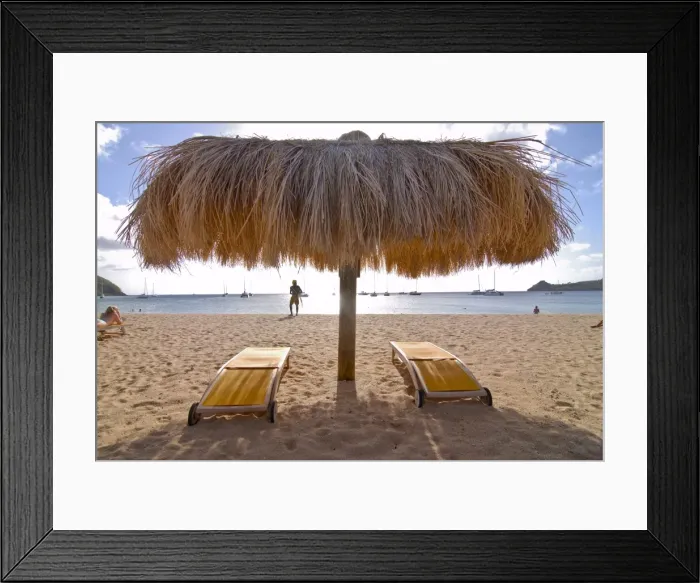 Framed Print : Sun umbrella on Reduit Beach, Rodney Bay, St Lucia, Windward Islands Framed Print : Sun umbrella on Reduit Beach, Rodney Bay, St Lucia, Windward Islands