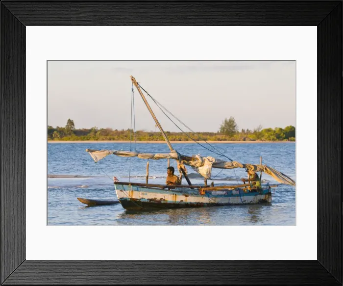 Framed Print : Fishing boat returning from fishing, Antsanitian Beach Resort, Mahajanga Framed Print : Fishing boat returning from fishing, Antsanitian Beach Resort, Mahajanga