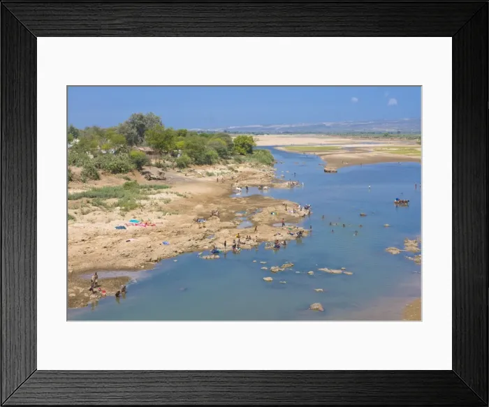 Framed Print : People washing clothes in the Mandrare River near the Berenty Private Reserve Framed Print : People washing clothes in the Mandrare River near the Berenty Private Reserve
